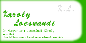 karoly locsmandi business card